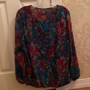 Roz & Ali Women’s XL Floral Blouse